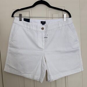 J. Crew White Classic Chino Bermuda Shorts
